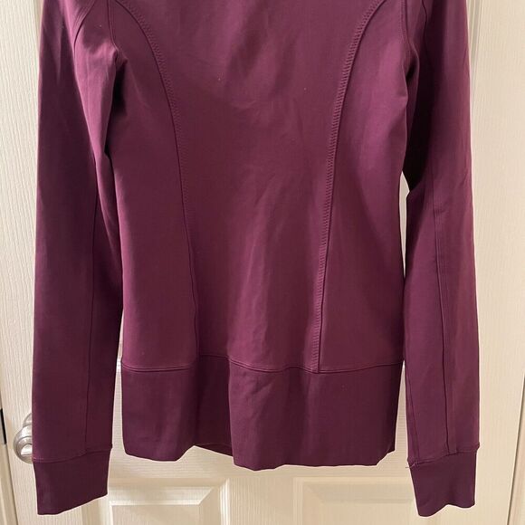 Lululemon Nice Asana Jacket Full Zip Plum Pow Stripe Raspberry Glo Light Size 6 - Picture 14 of 15
